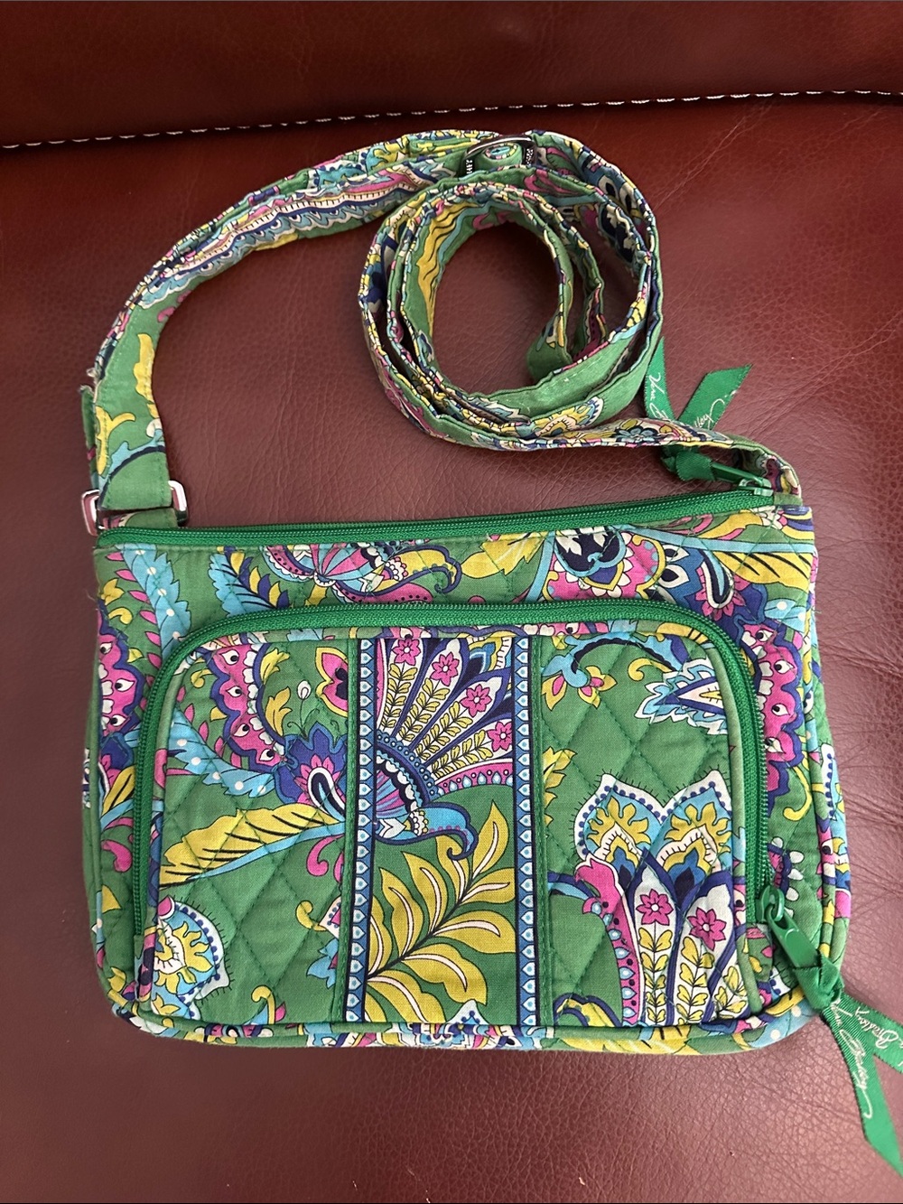 Vera Bradley Crossbody Bag in Emerald Paisley - Retired Pattern